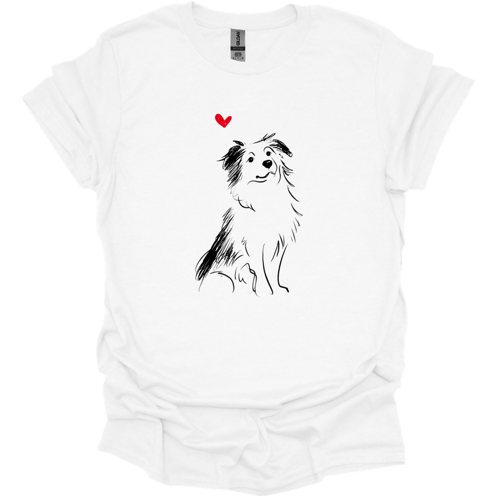 Miniature American Shepherd - Sketch Dog T-Shirt - White