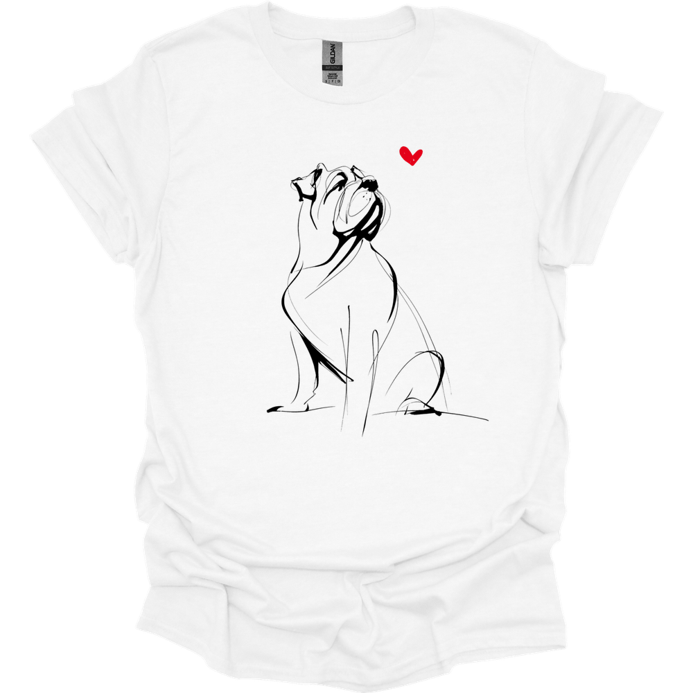 Mastiff - Sketch Dog T-Shirt - White
