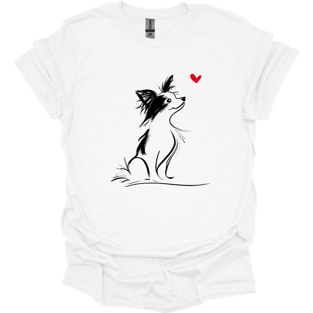 Papillon - Sketch Dog T-Shirt - White