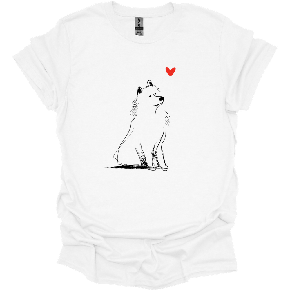 Samoyed - Sketch Dog T-Shirt - White