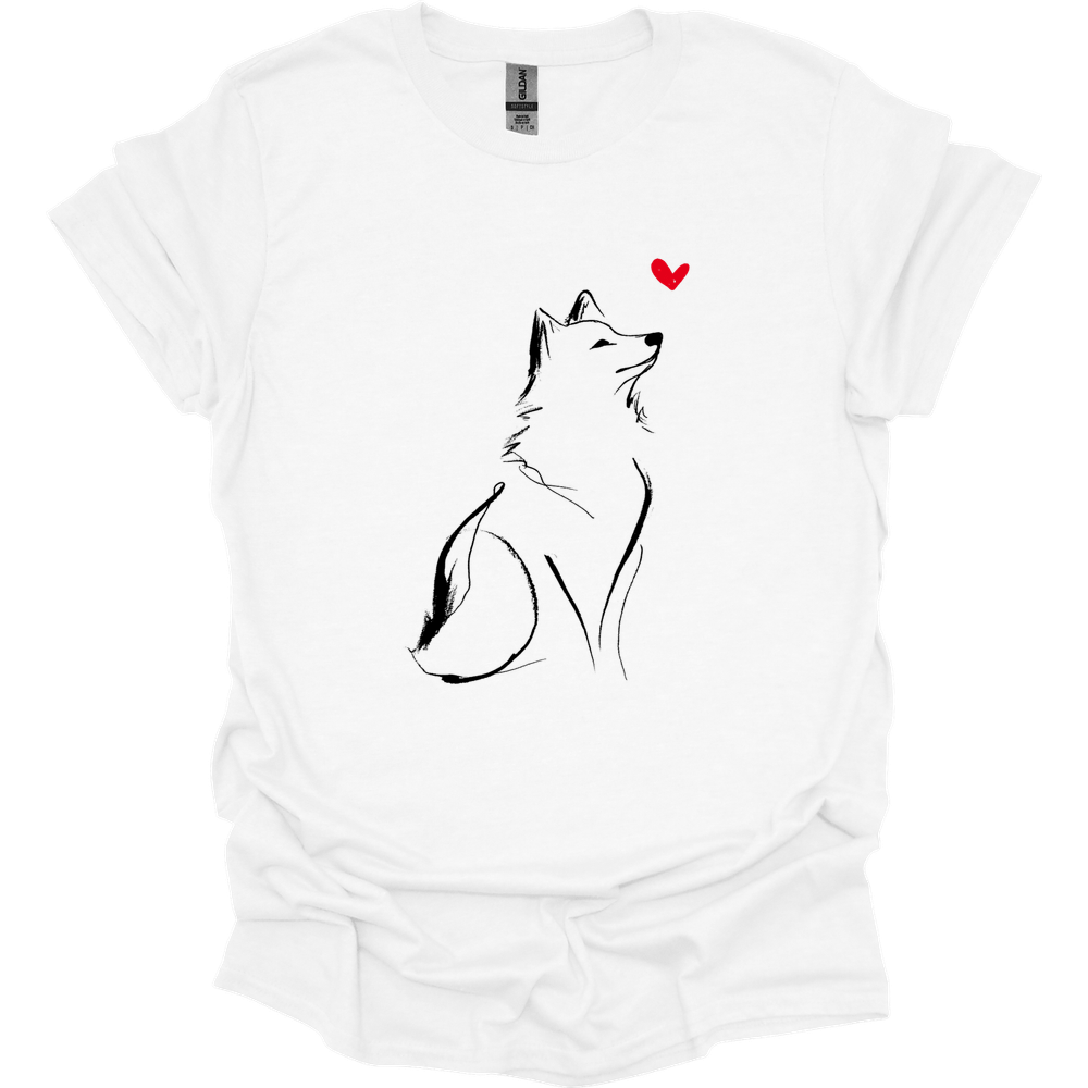 Shiba Inu - Sketch Dog T-Shirt - White