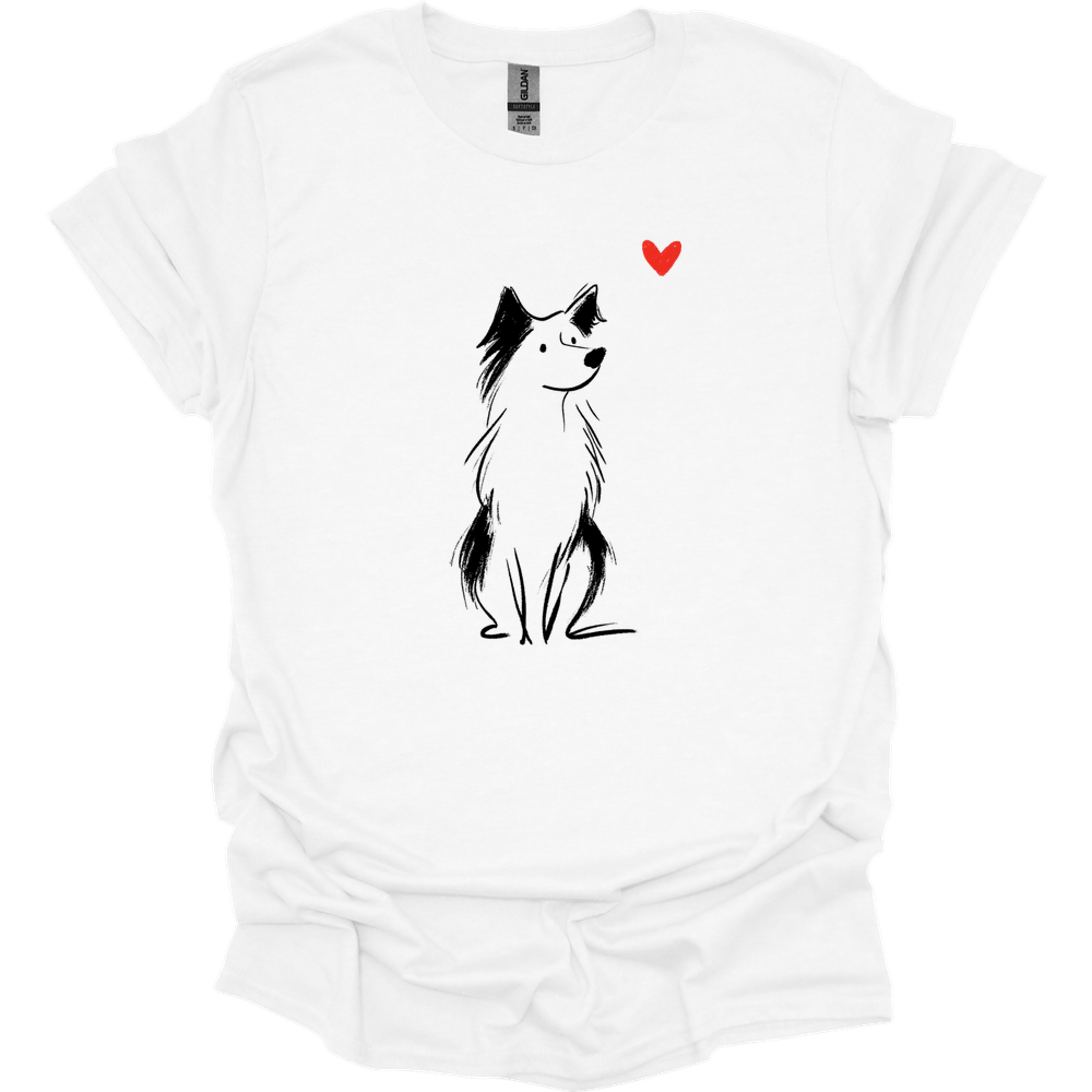 Australian Shepherd - Sketch Dog T-Shirt - White