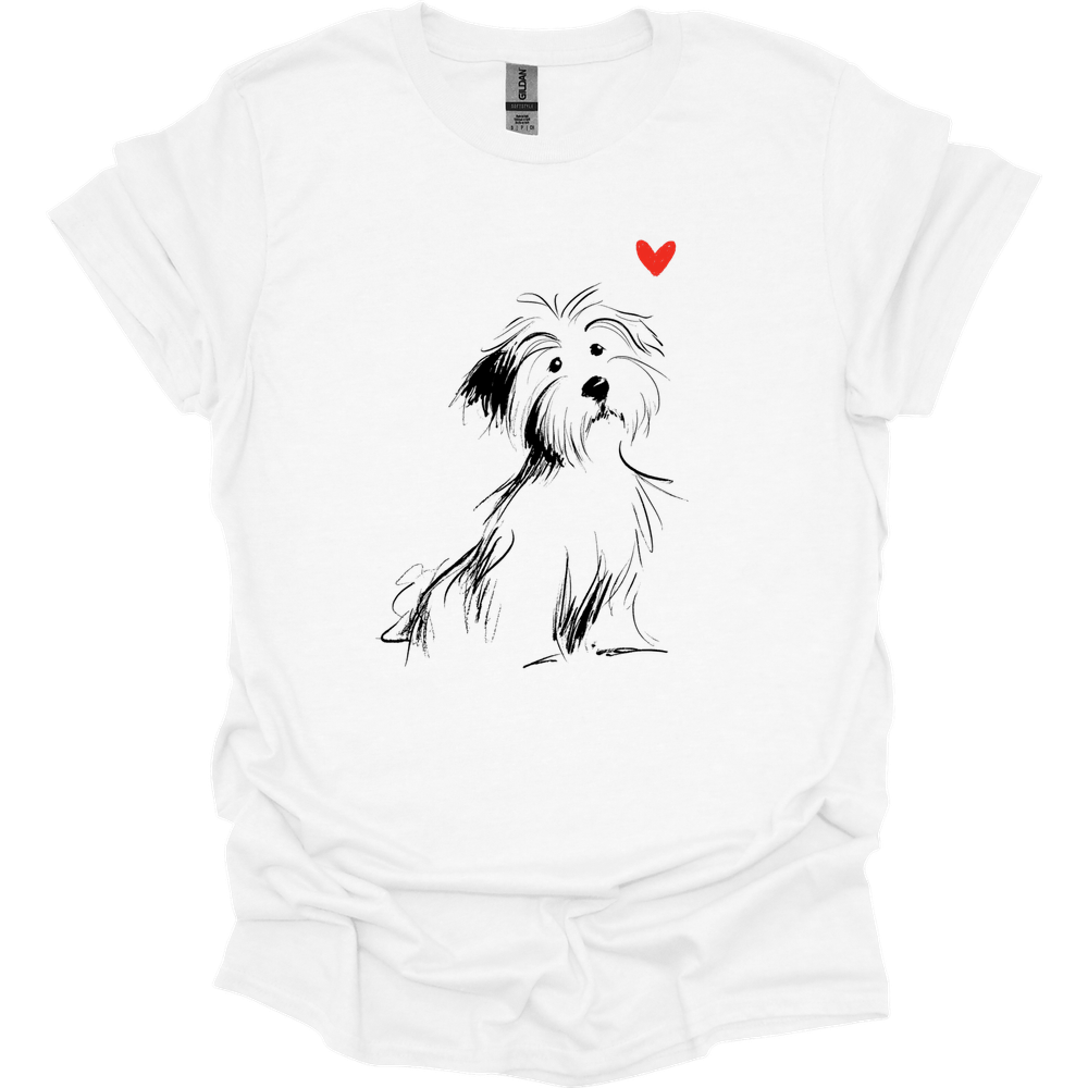 Havanese - Sketch Dog T-Shirt - White
