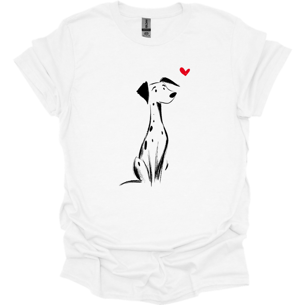 Dalmatian - Sketch Dog T-Shirt - White