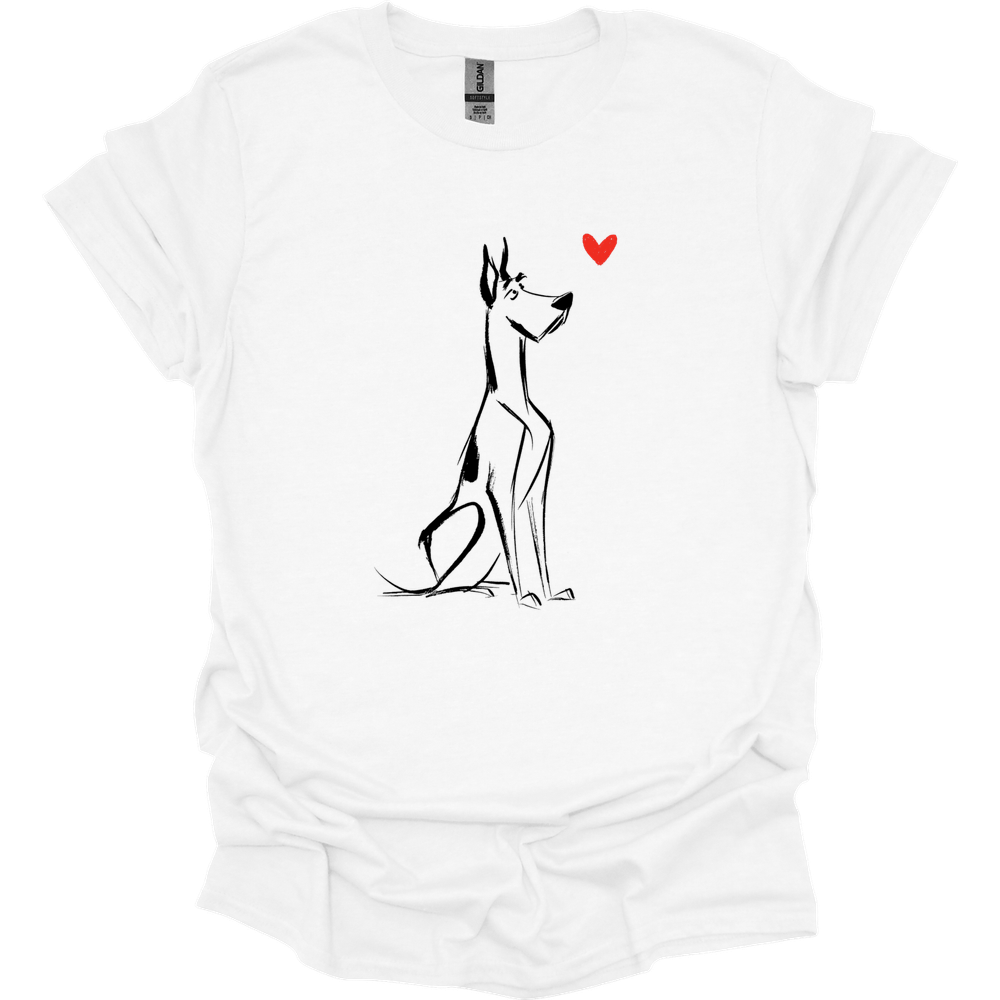 Great Dane - Sketch Dog T-Shirt - White