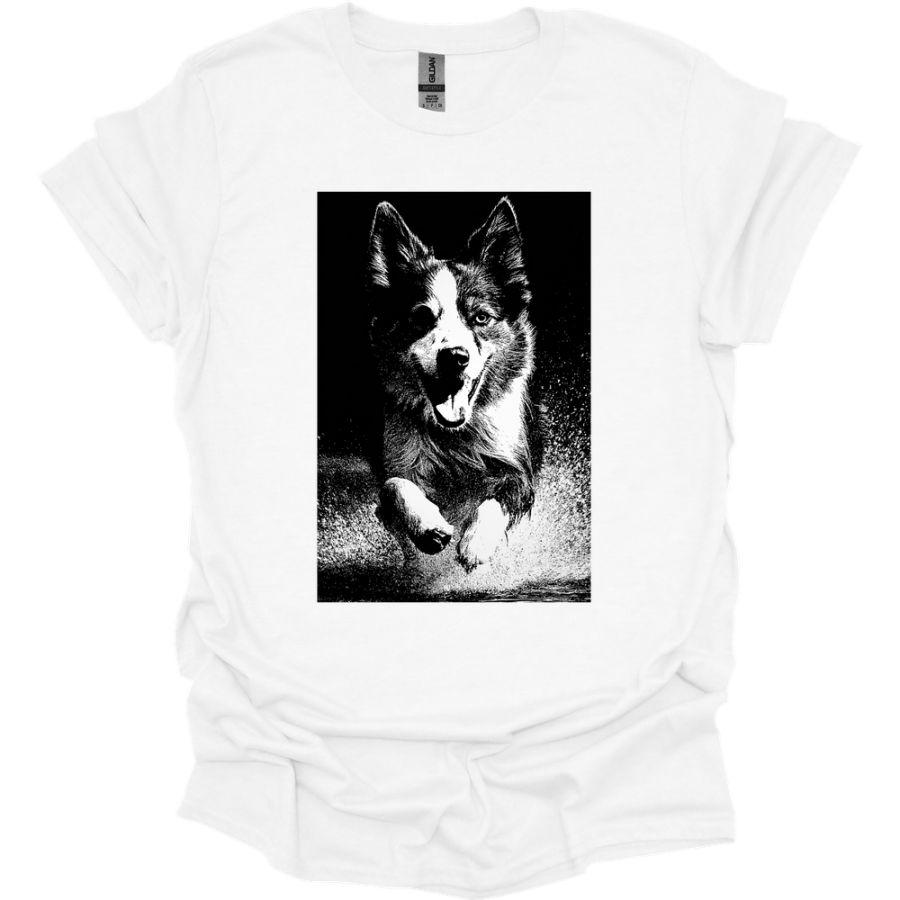 Miniature American Shepherd - Puddle Dog T-Shirt - White