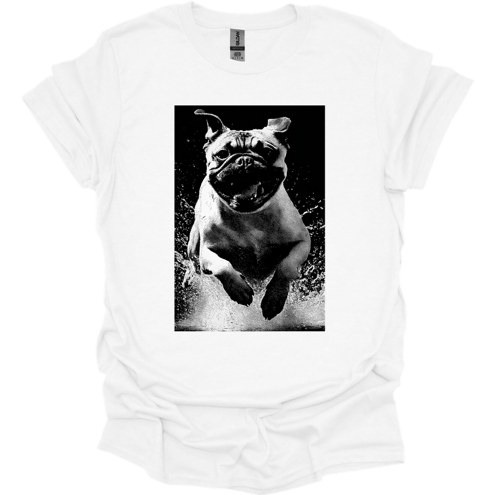 Pug - Puddle Dog T-Shirt - White