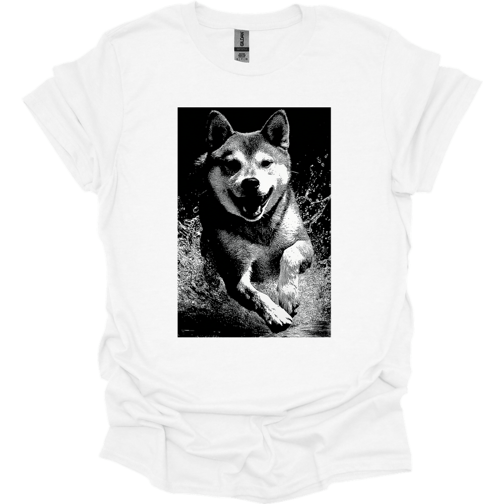 Shiba Inu - Puddle Dog T-Shirt - White