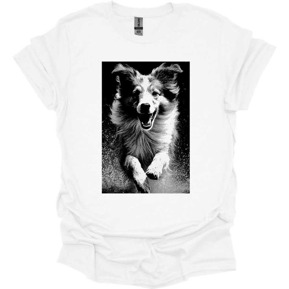 Shetland Sheepdog - Puddle Dog T-Shirt - White