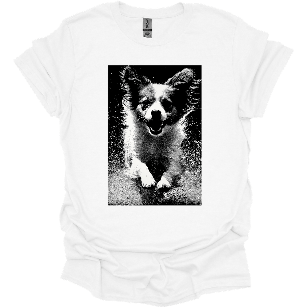 Papillon - Puddle Dog T-Shirt - White