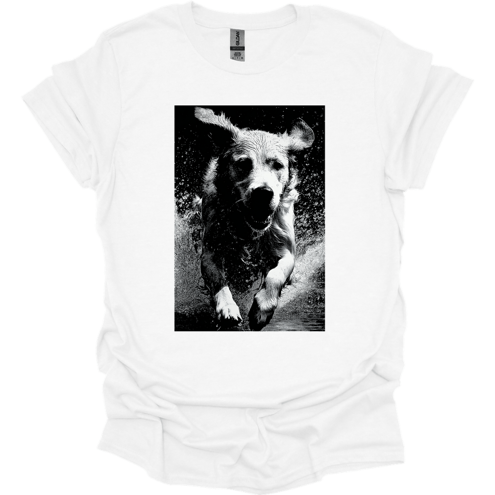 Golden Retriever - Puddle Dog T-Shirt - White