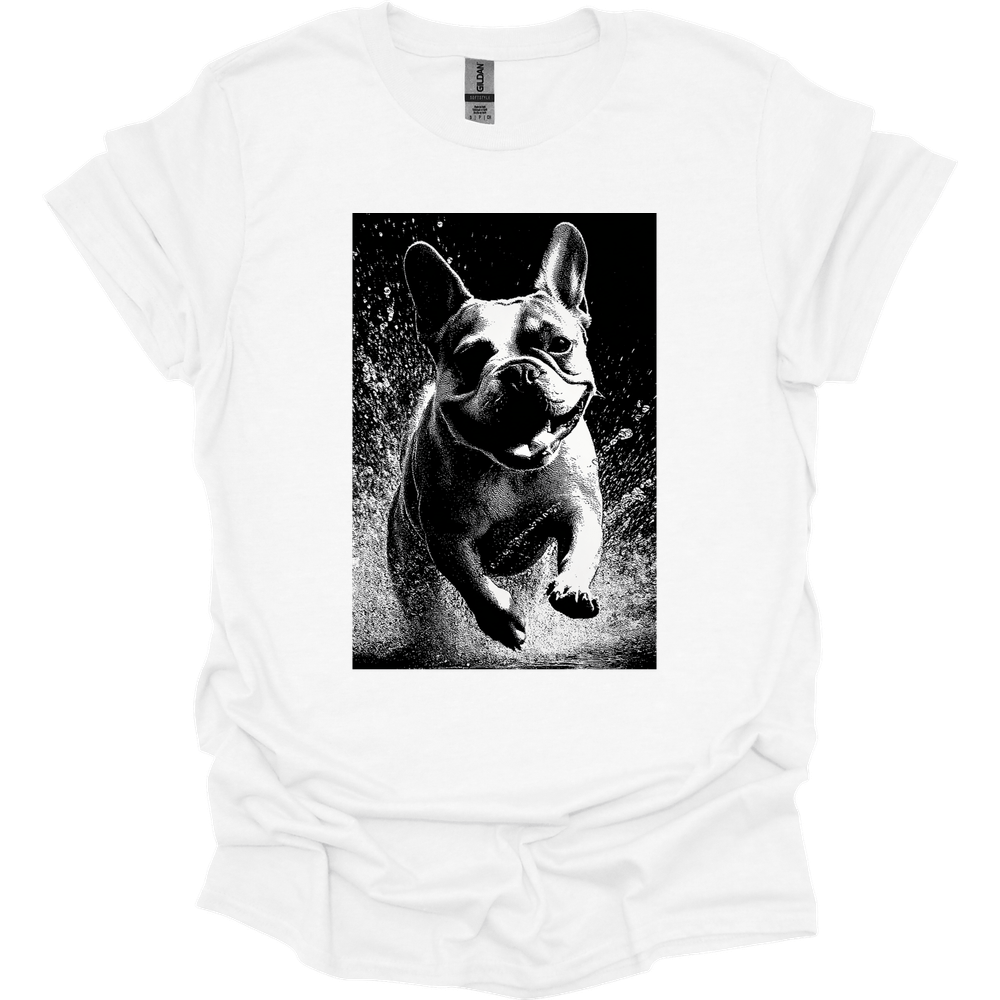 French Bulldog - Puddle Dog T-Shirt - White