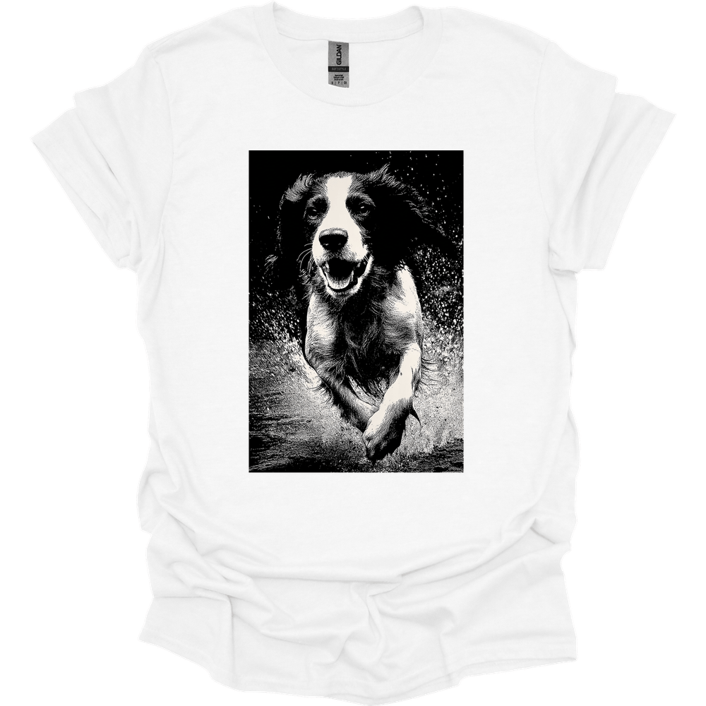 English Springer Spaniel - Puddle Dog T-Shirt - White