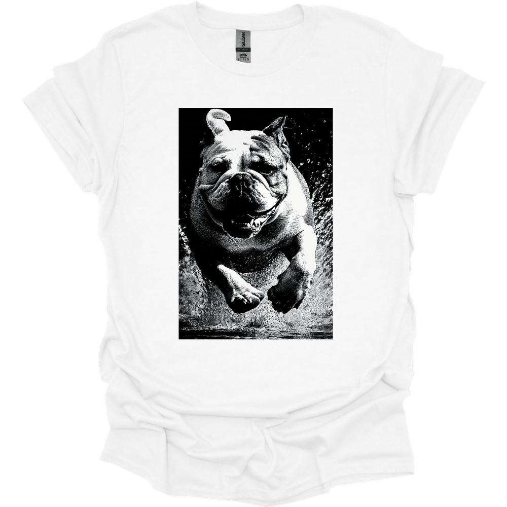 Bulldog - Puddle Dog T-Shirt - White
