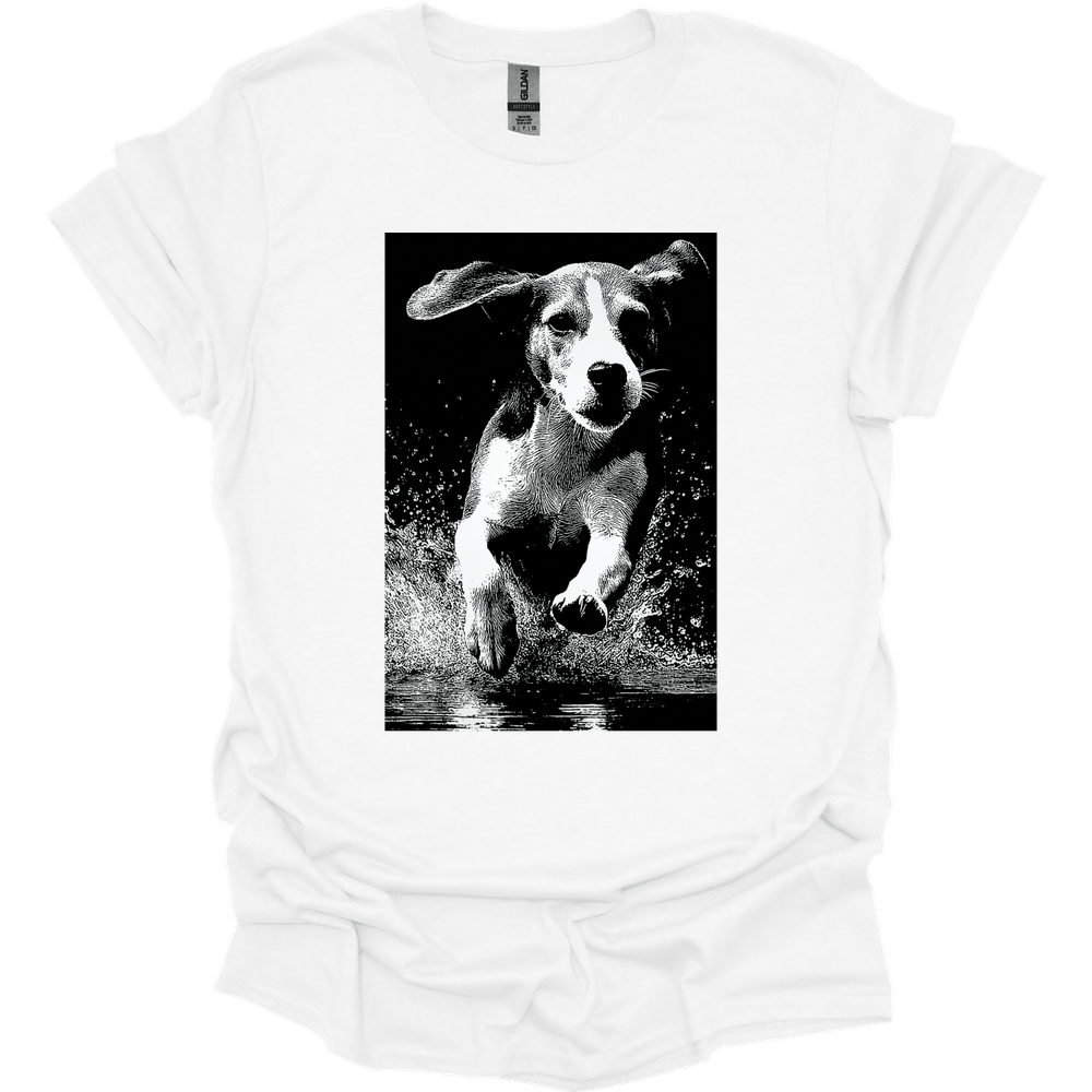 Beagle - Puddle Dog T-Shirt - White