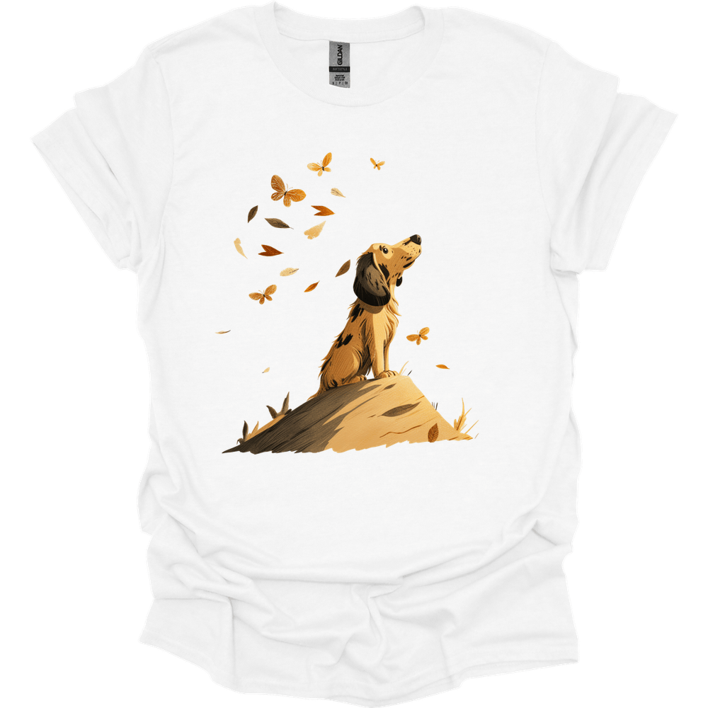 Basset Hound - Fall Dog T-Shirt - White