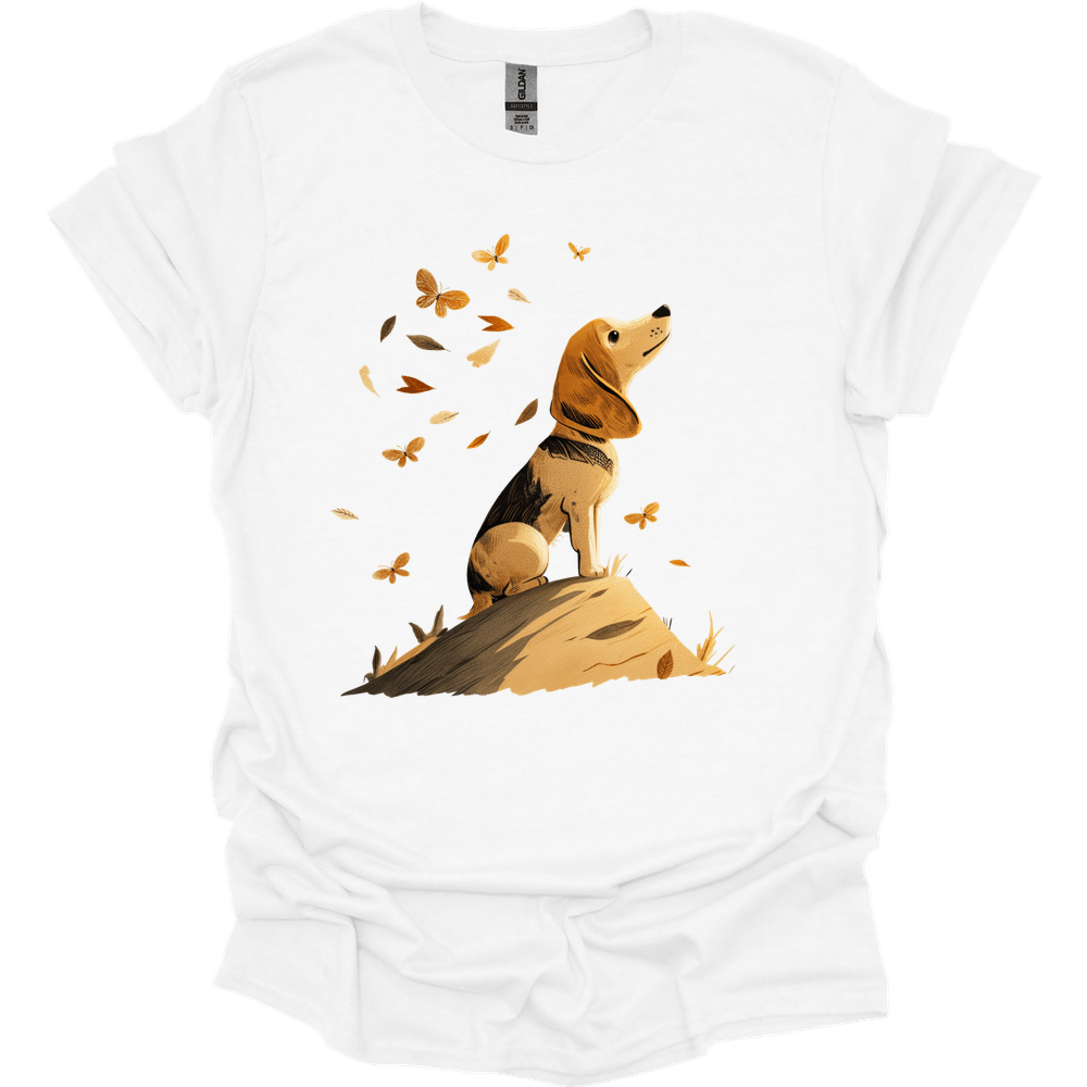 Beagle - Fall Dog T-Shirt - White