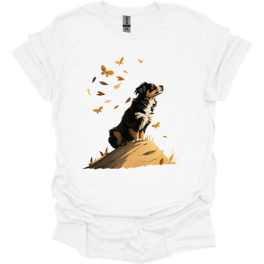 Bernese Mountain Dog - Fall Dog T-Shirt - White