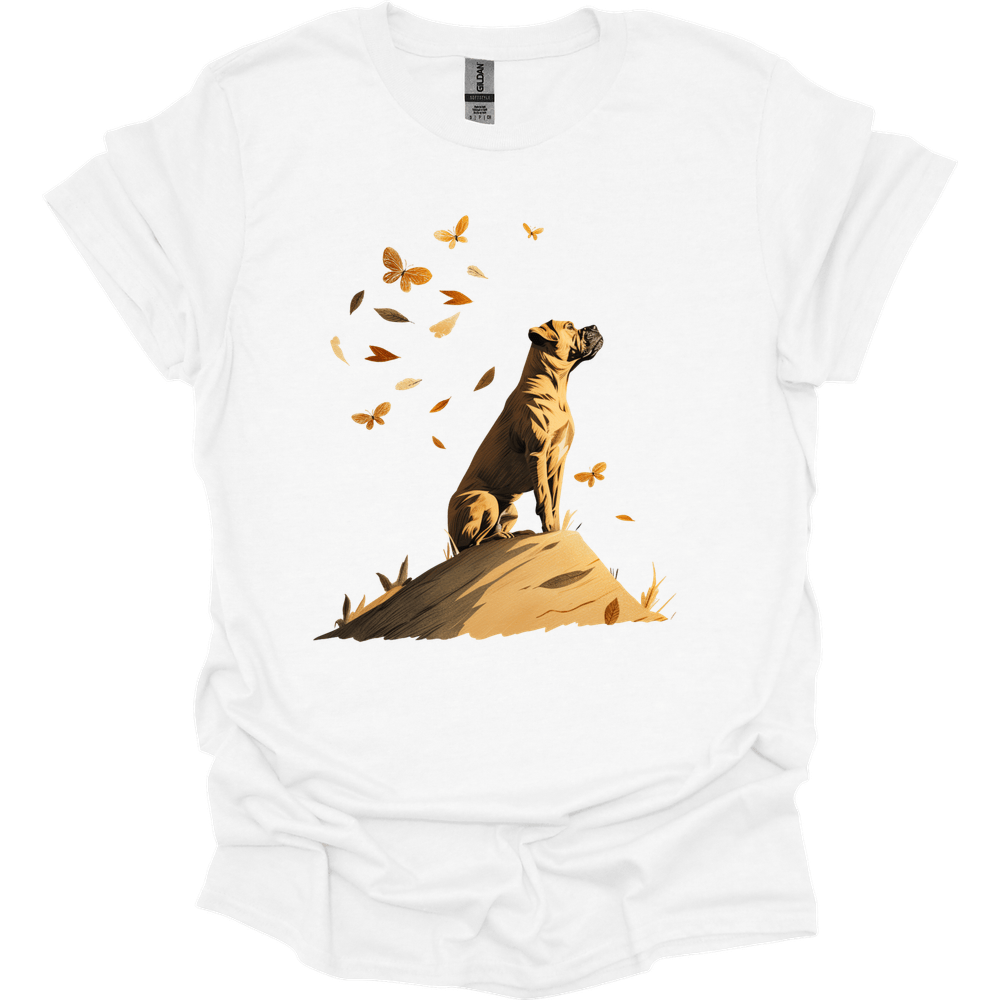 Boxer - Fall Dog T-Shirt - White