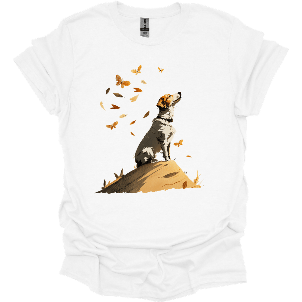Brittany - Fall Dog T-Shirt - White
