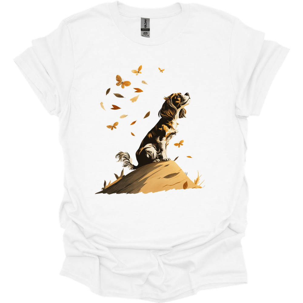 Cavalier King Charles Spaniel - Fall Dog T-Shirt - White