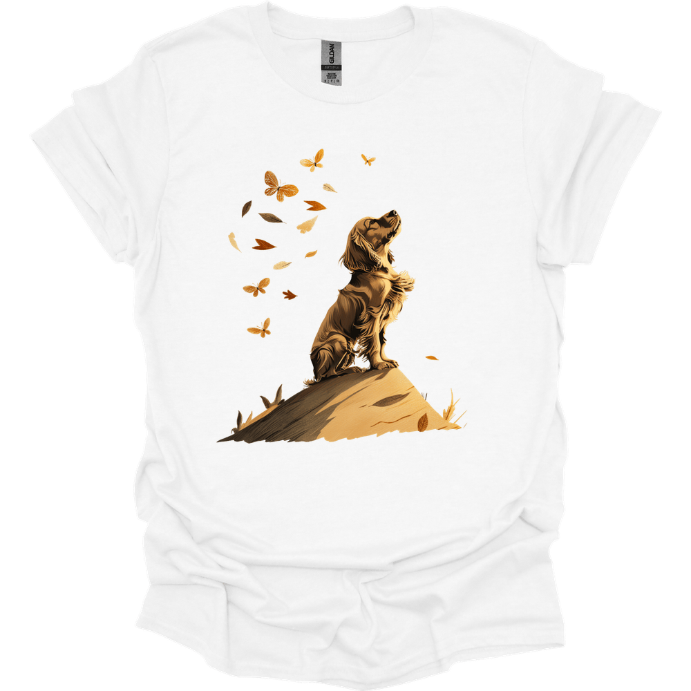 Cocker Spaniel - Fall Dog T-Shirt - White