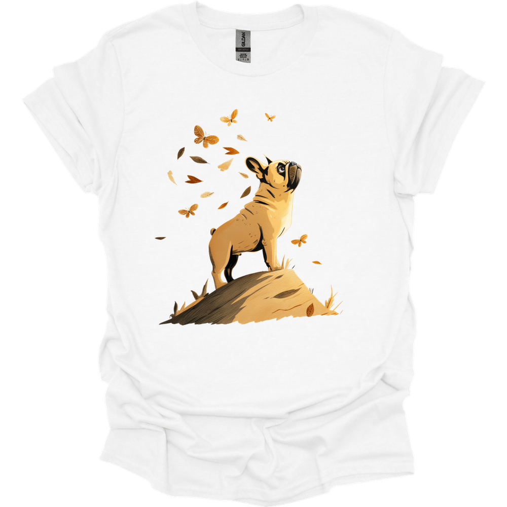 French Bulldog - Fall Dog T-Shirt - White