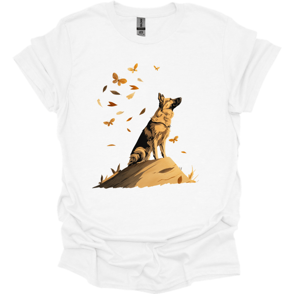German Shepherd - Fall Dog T-Shirt - White