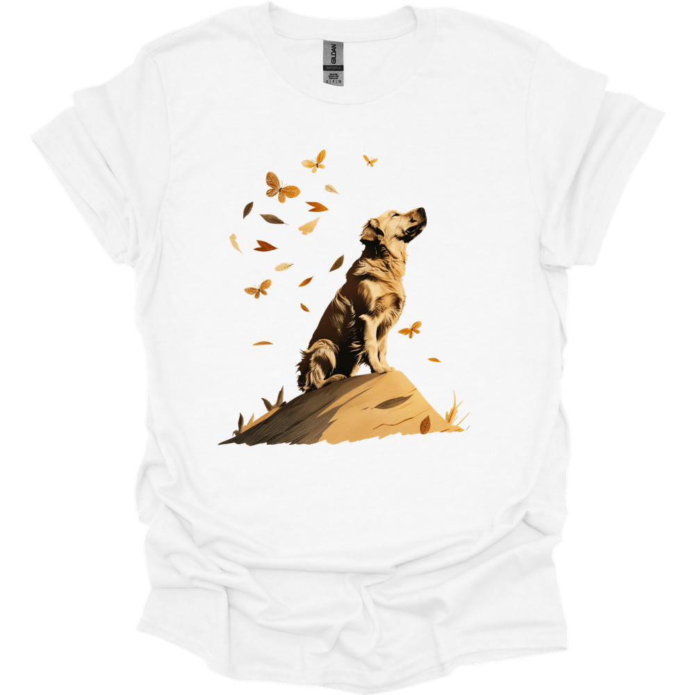 Golden Retriever - Fall Dog T-Shirt - White