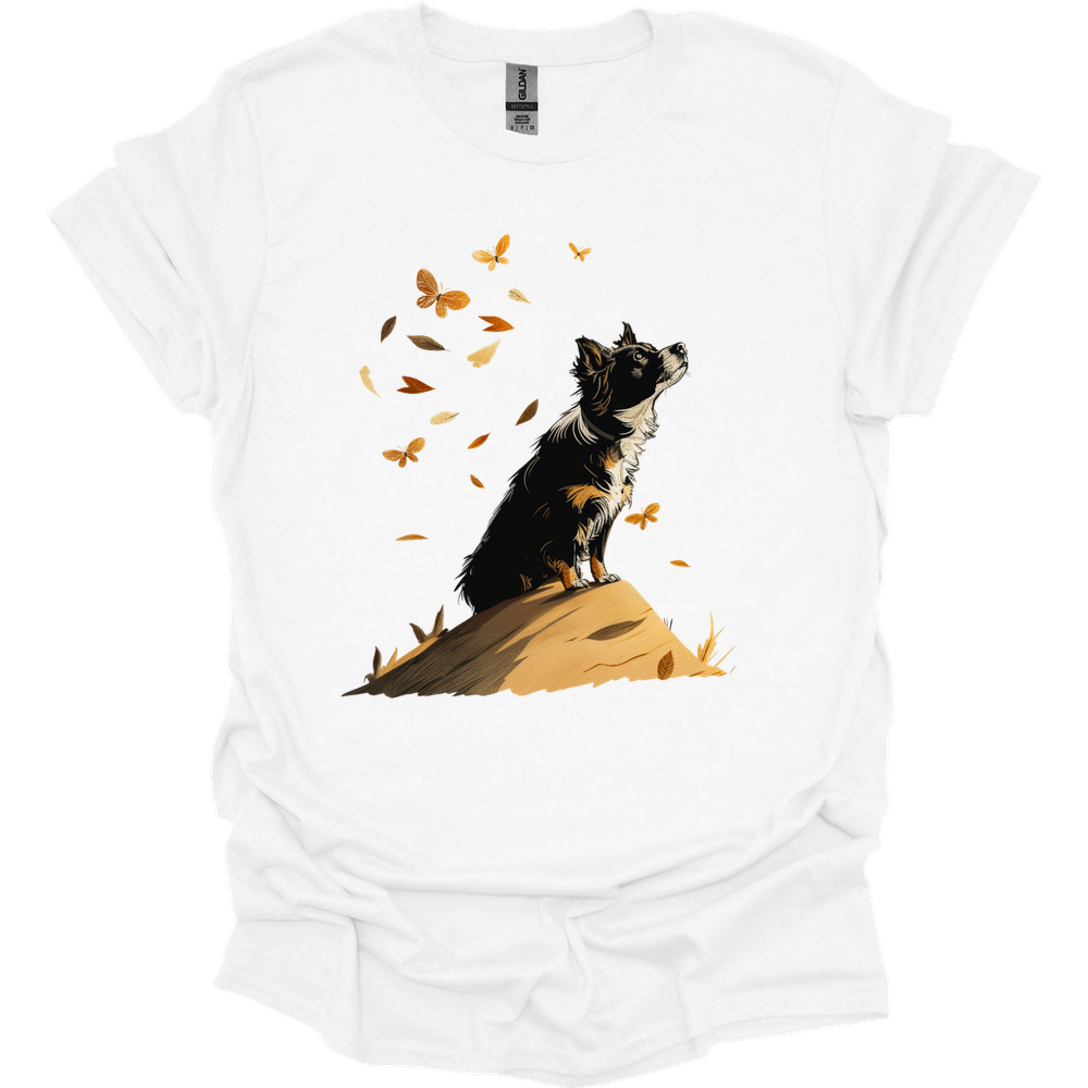 Miniature American Shepherd - Fall Dog T-Shirt - White