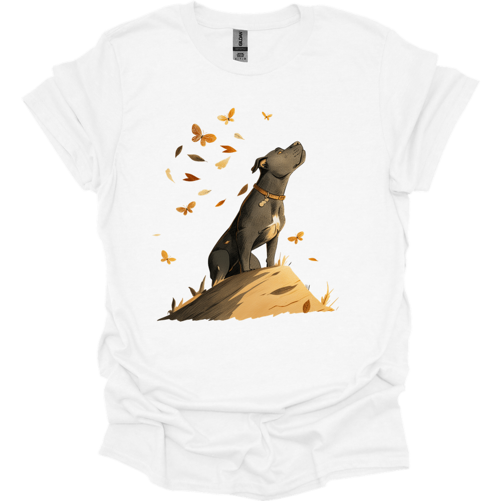 Pitbull - Fall Dog T-Shirt - White