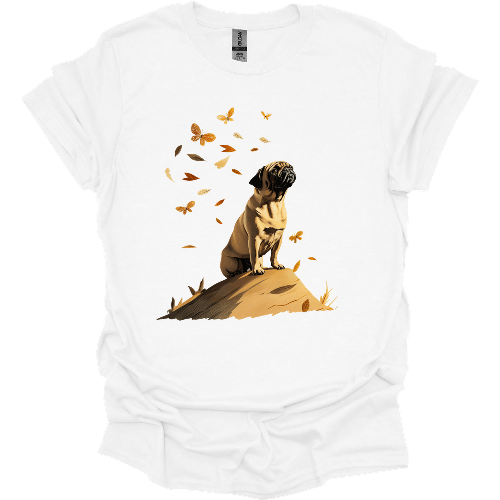 Pug - Fall Dog T-Shirt - White