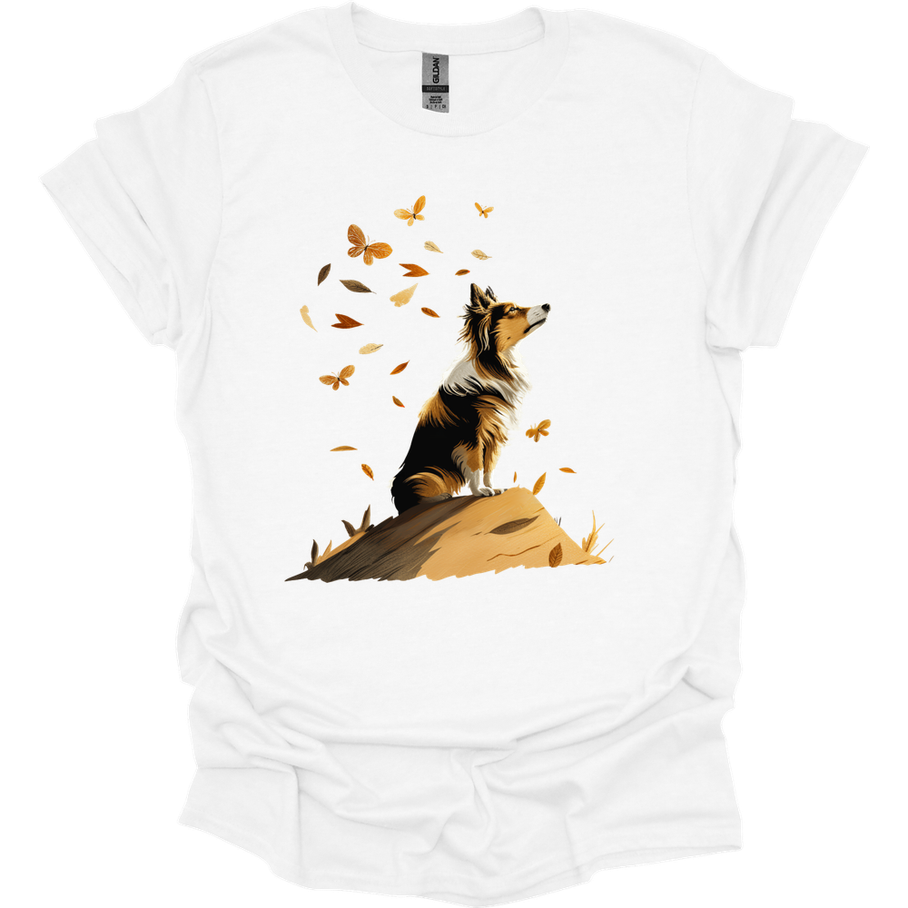 Shetland Sheepdog - Fall Dog T-Shirt - White