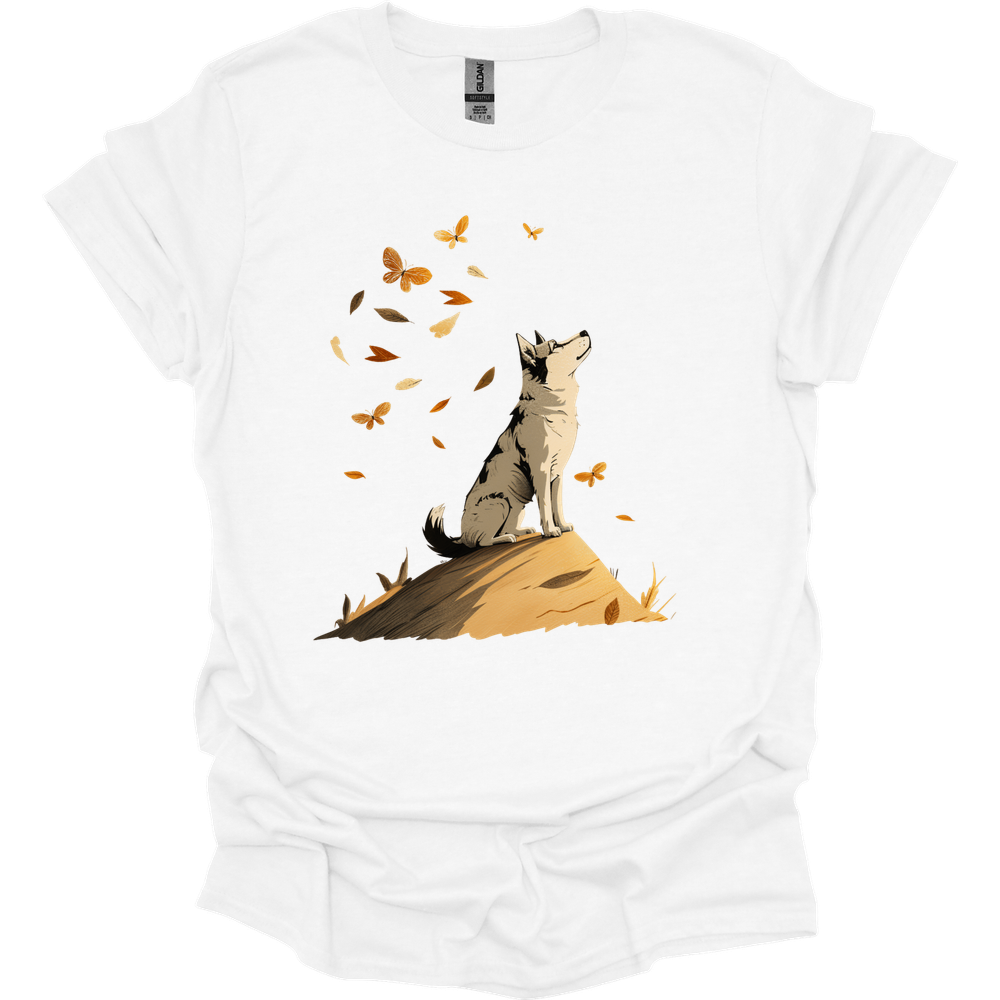 Siberian Husky - Fall Dog T-Shirt - White