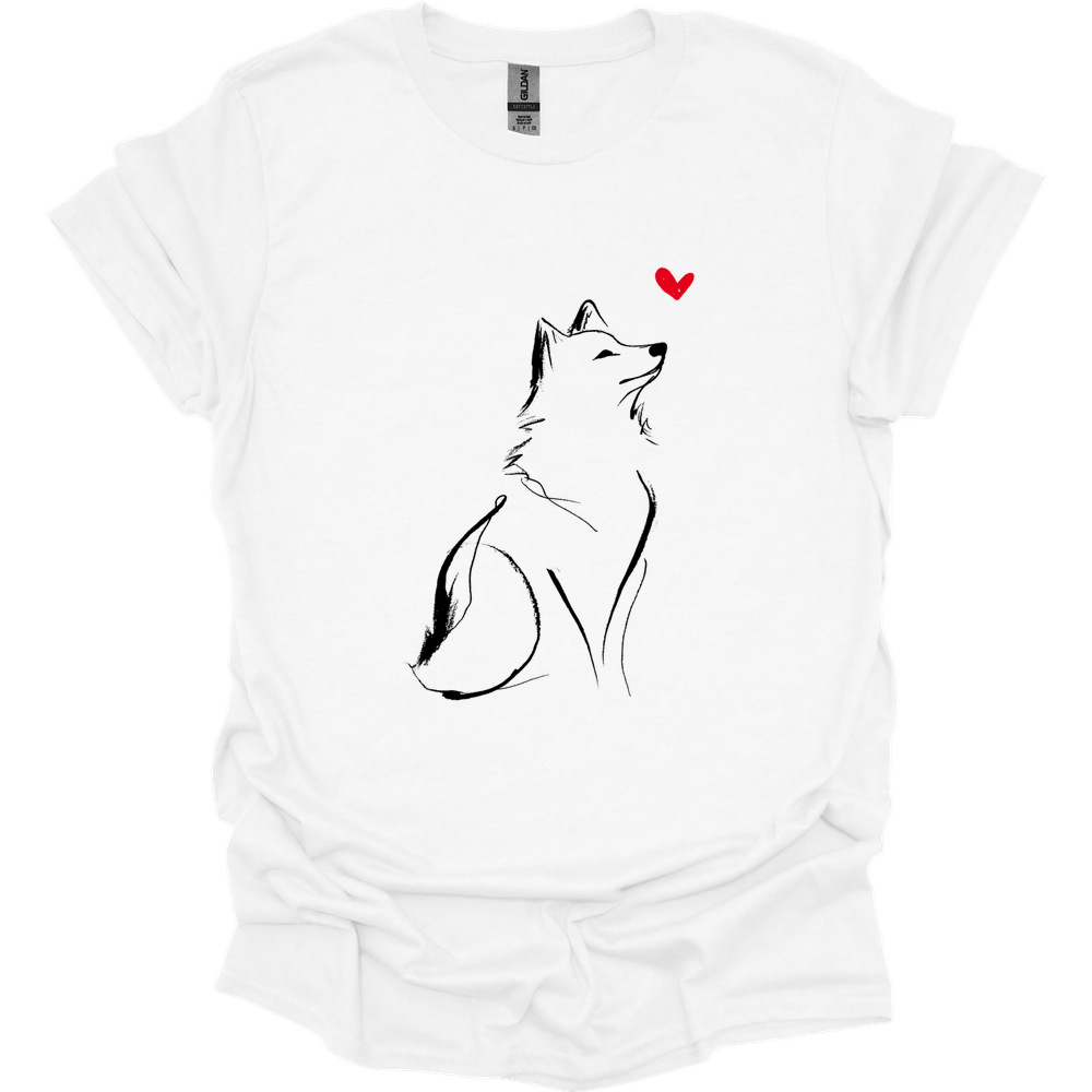 Shiba Inu - Sketch Dog T-Shirt - White