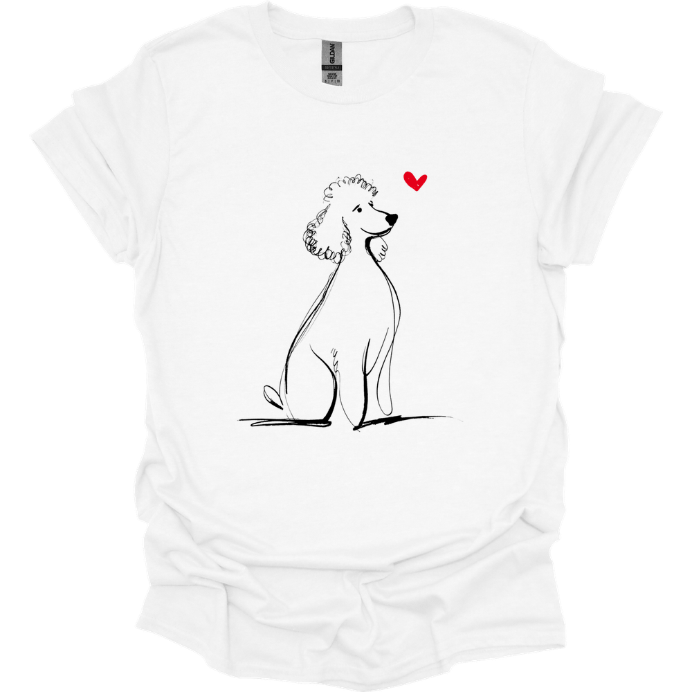 Poodle - Sketch Dog T-Shirt - White