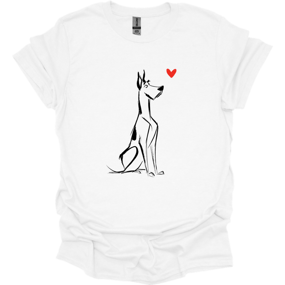 Great Dane - Sketch Dog T-Shirt - White