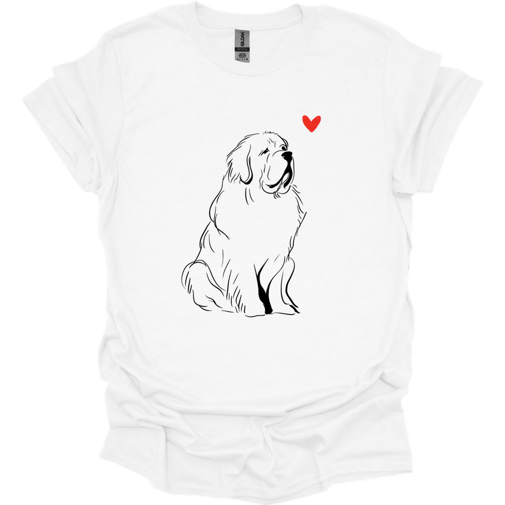 Newfoundland - Sketch Dog T-Shirt - White