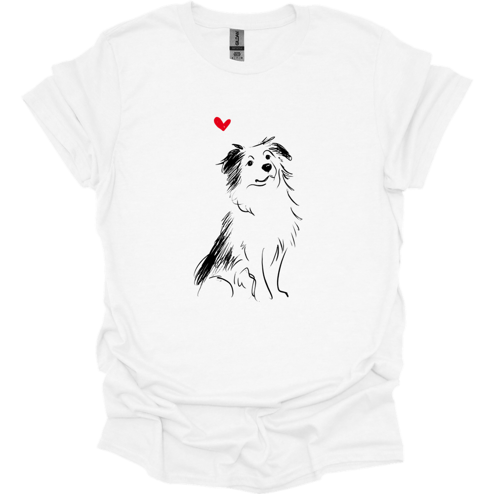 Miniature American Shepherd - Sketch Dog T-Shirt - White