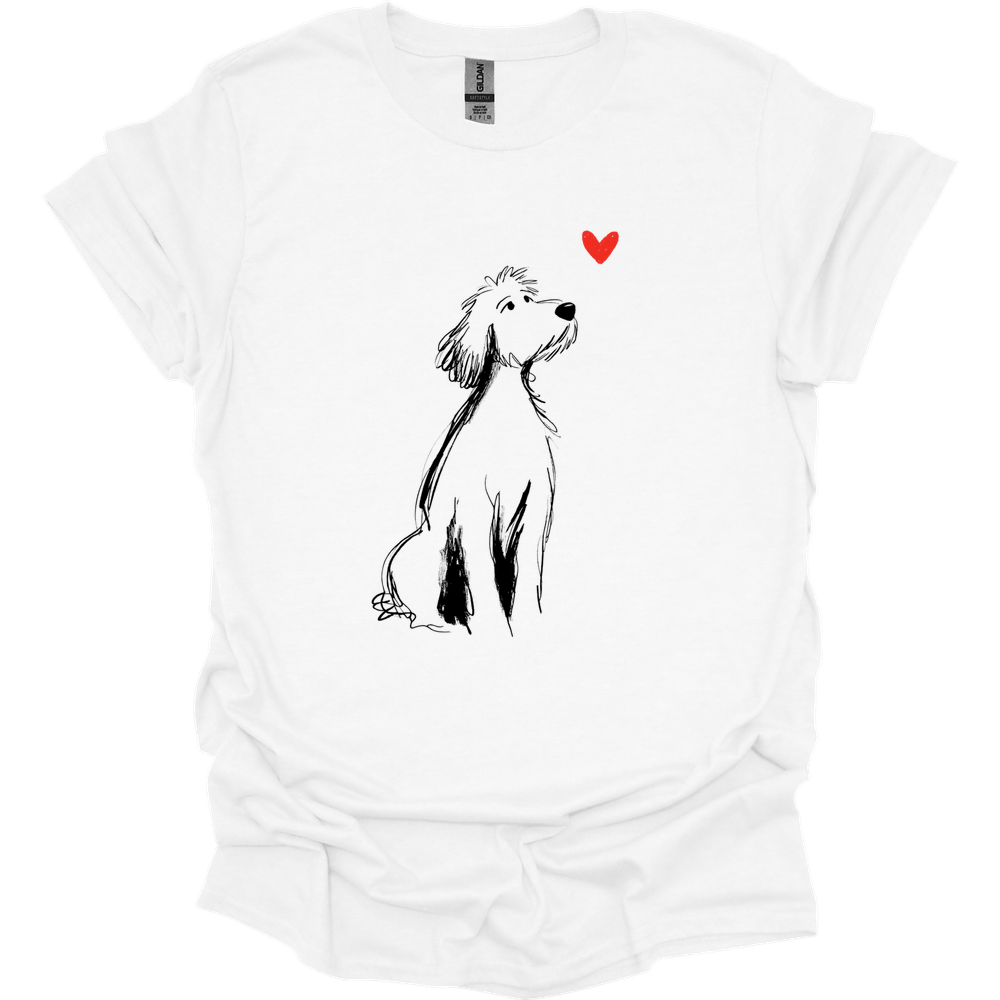 Golden Doodle - Sketch Dog T-Shirt - White