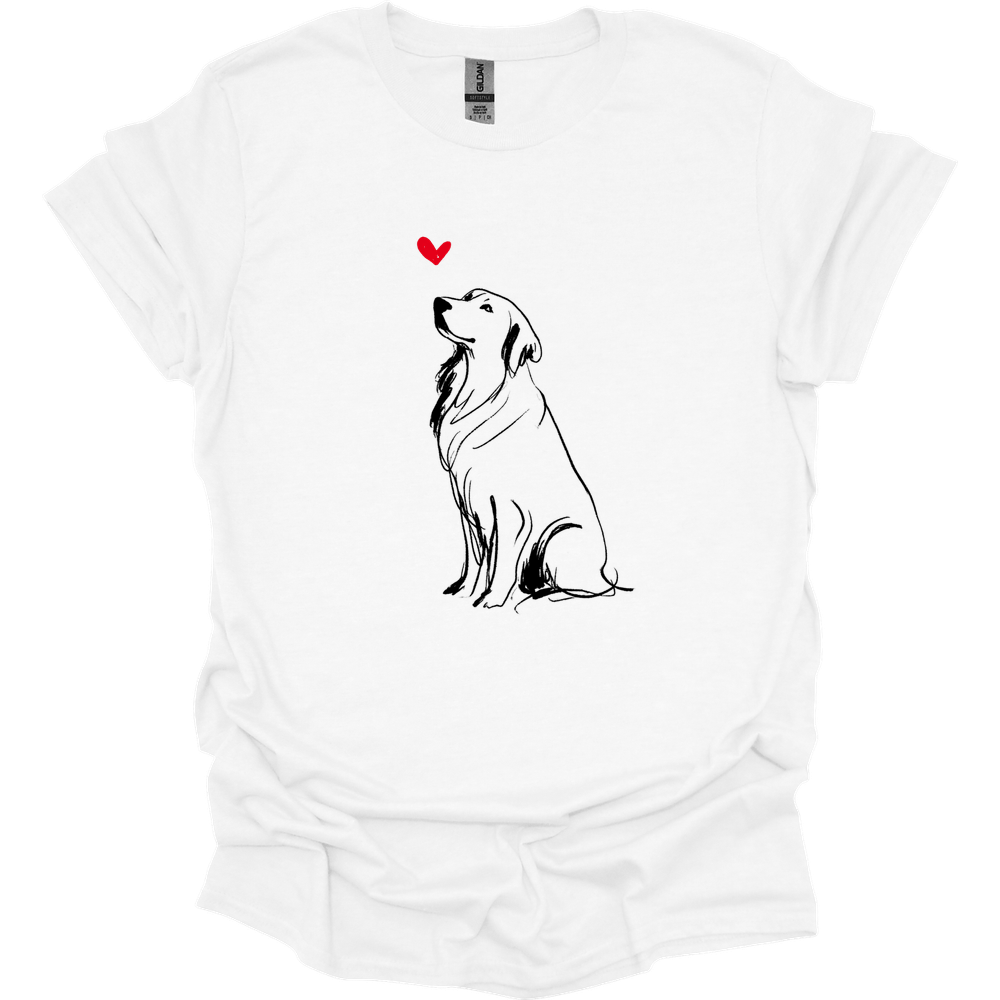 Golden Retriever - Sketch Dog T-Shirt - White