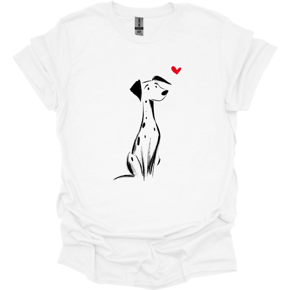 Dalmatian - Sketch Dog T-Shirt - White