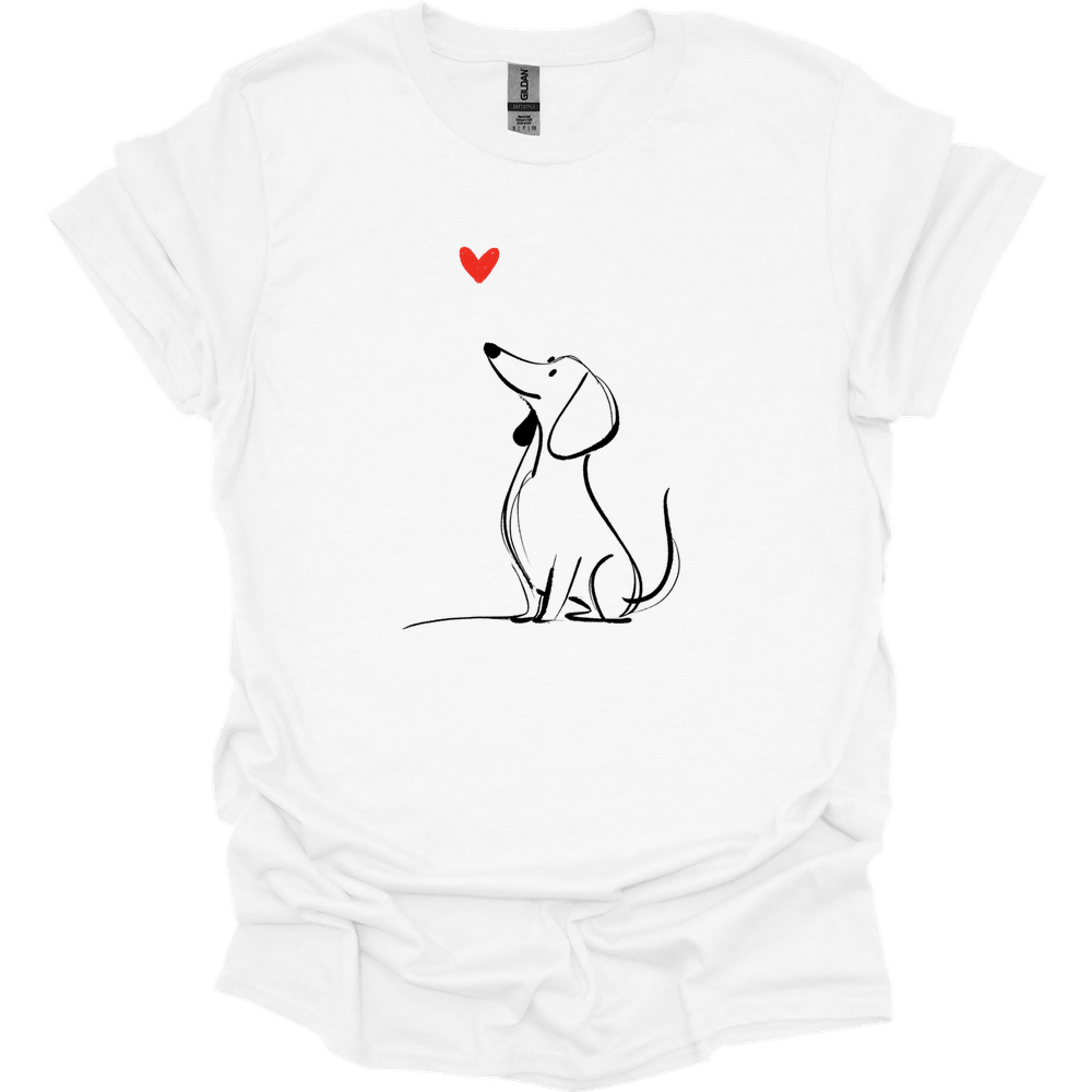 Dachshund - Sketch Dog T-Shirt - White