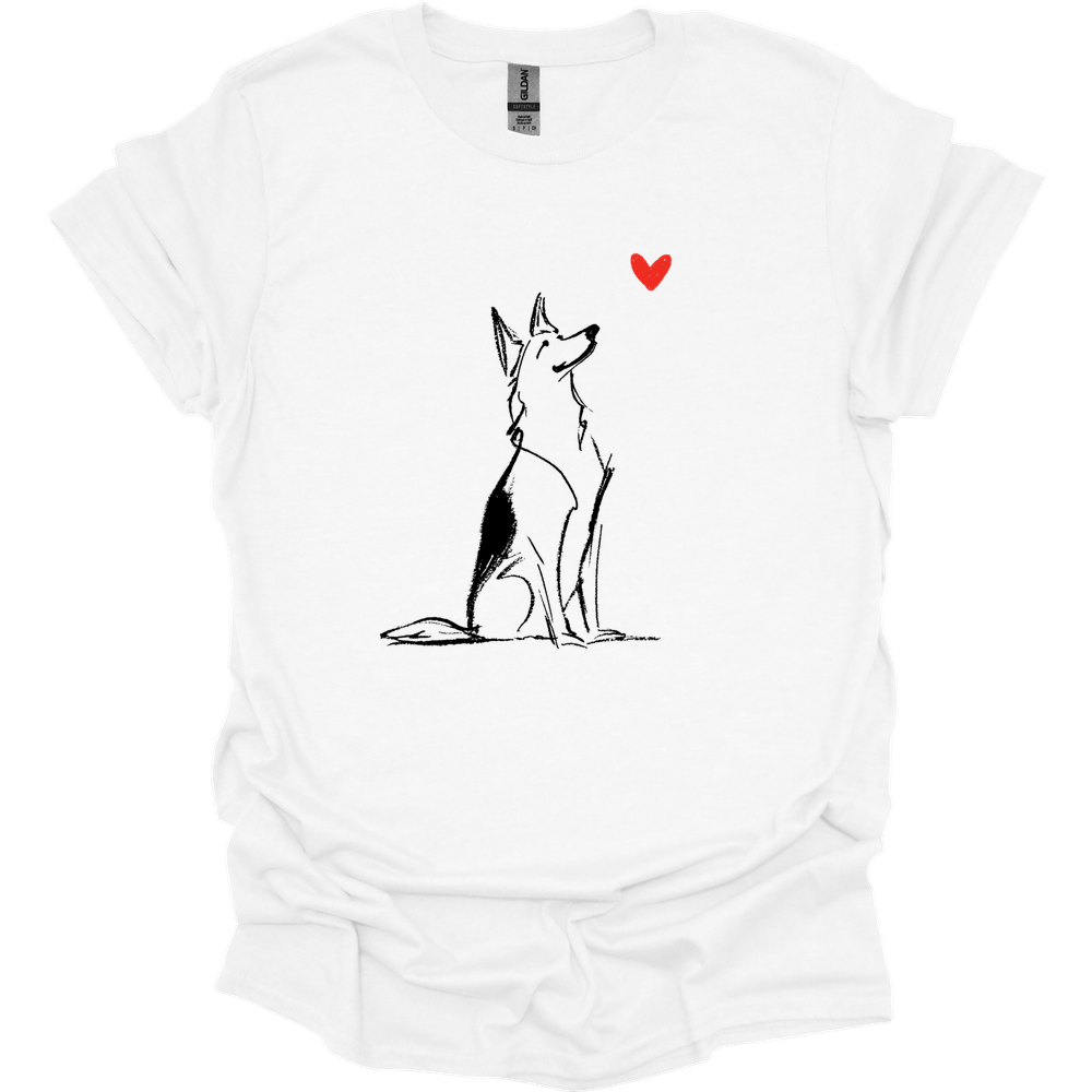 German Shepherd - Sketch Dog T-Shirt - White