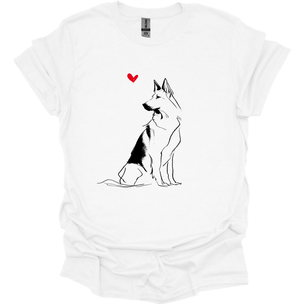 Dutch Shepherd - Sketch Dog T-Shirt - White