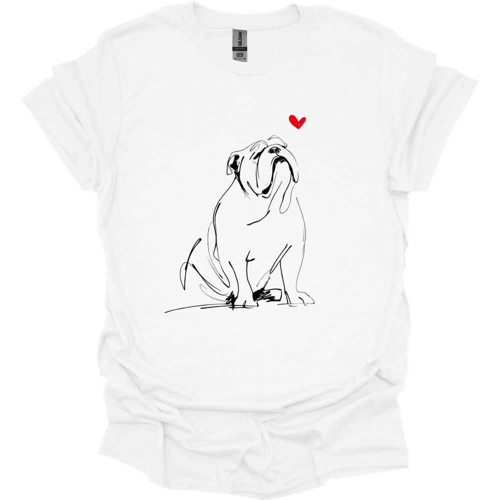 Bulldog - Sketch Dog T-Shirt - White