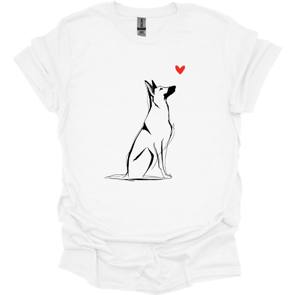 Beligian Malinois - Sketch Dog T-Shirt - White