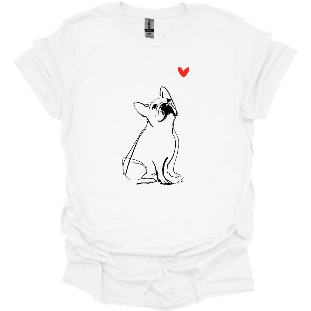 French Bulldog - Sketch Dog T-Shirt - White