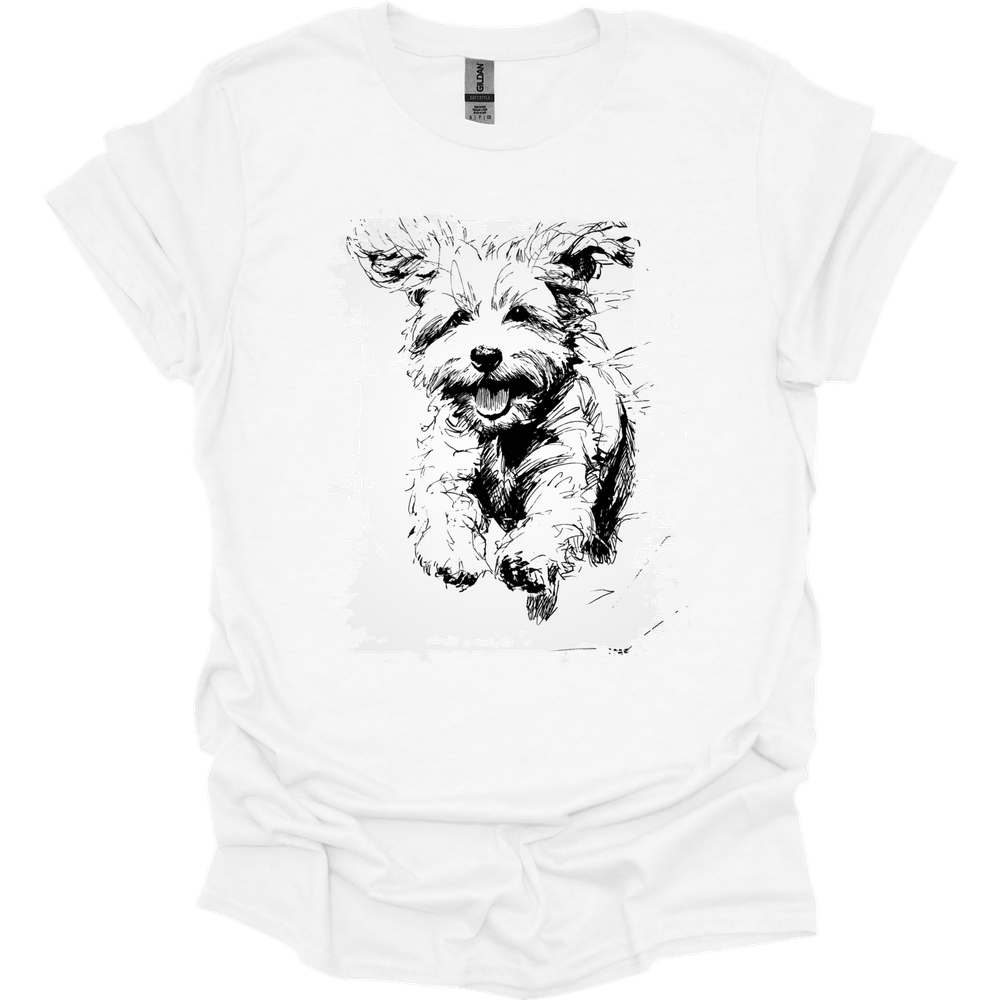 Bichon Frise - Running Dog T-Shirt - White