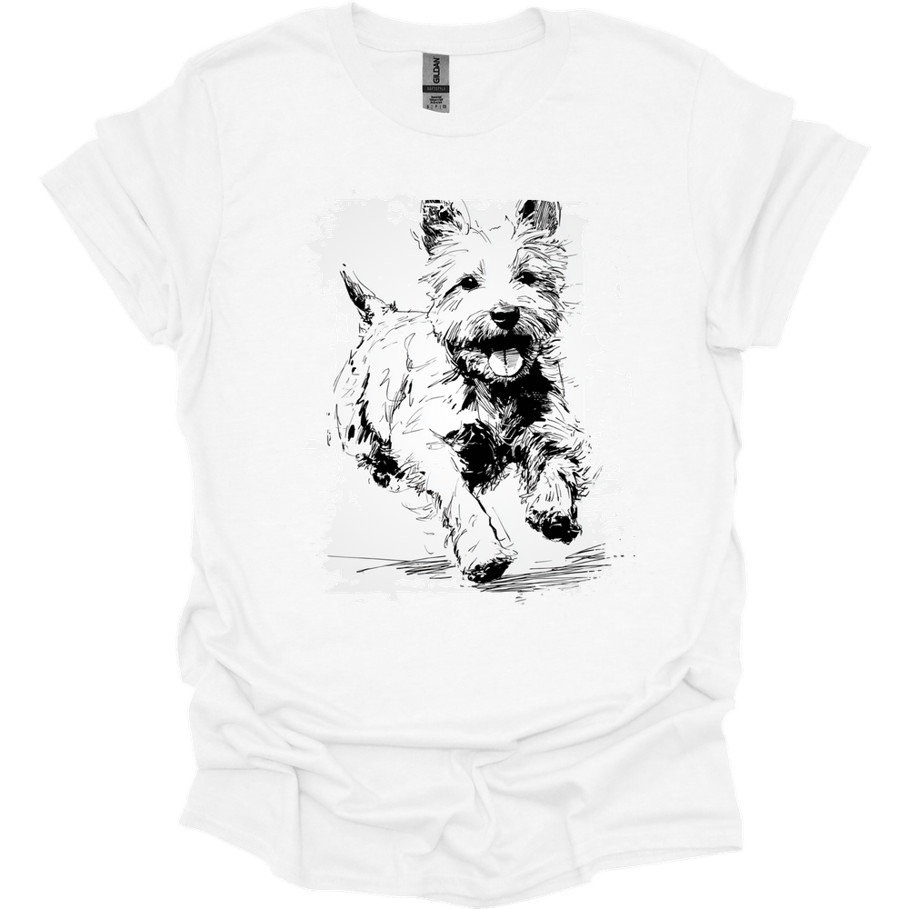 West Hightland White Terrier - Running Dog T-Shirt - White